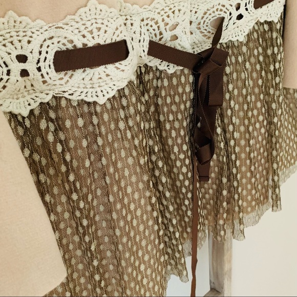 Altar’d State Pea Coat Ruffle Overlay, Crochet M - Picture 5 of 14